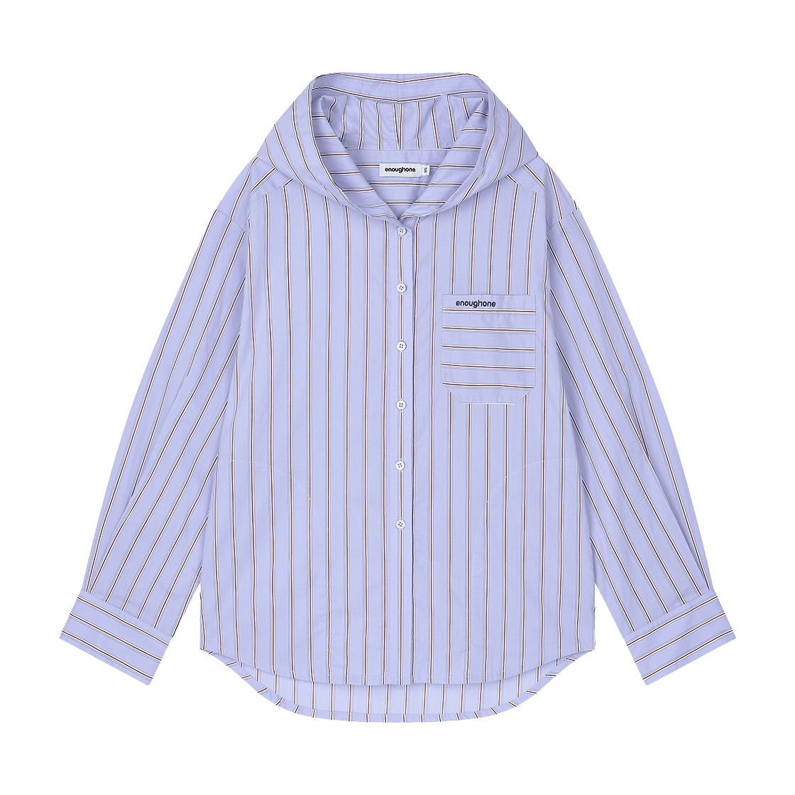 EO2503USH02BL EnoughOne Hood Up Shirts In Blue Stripe