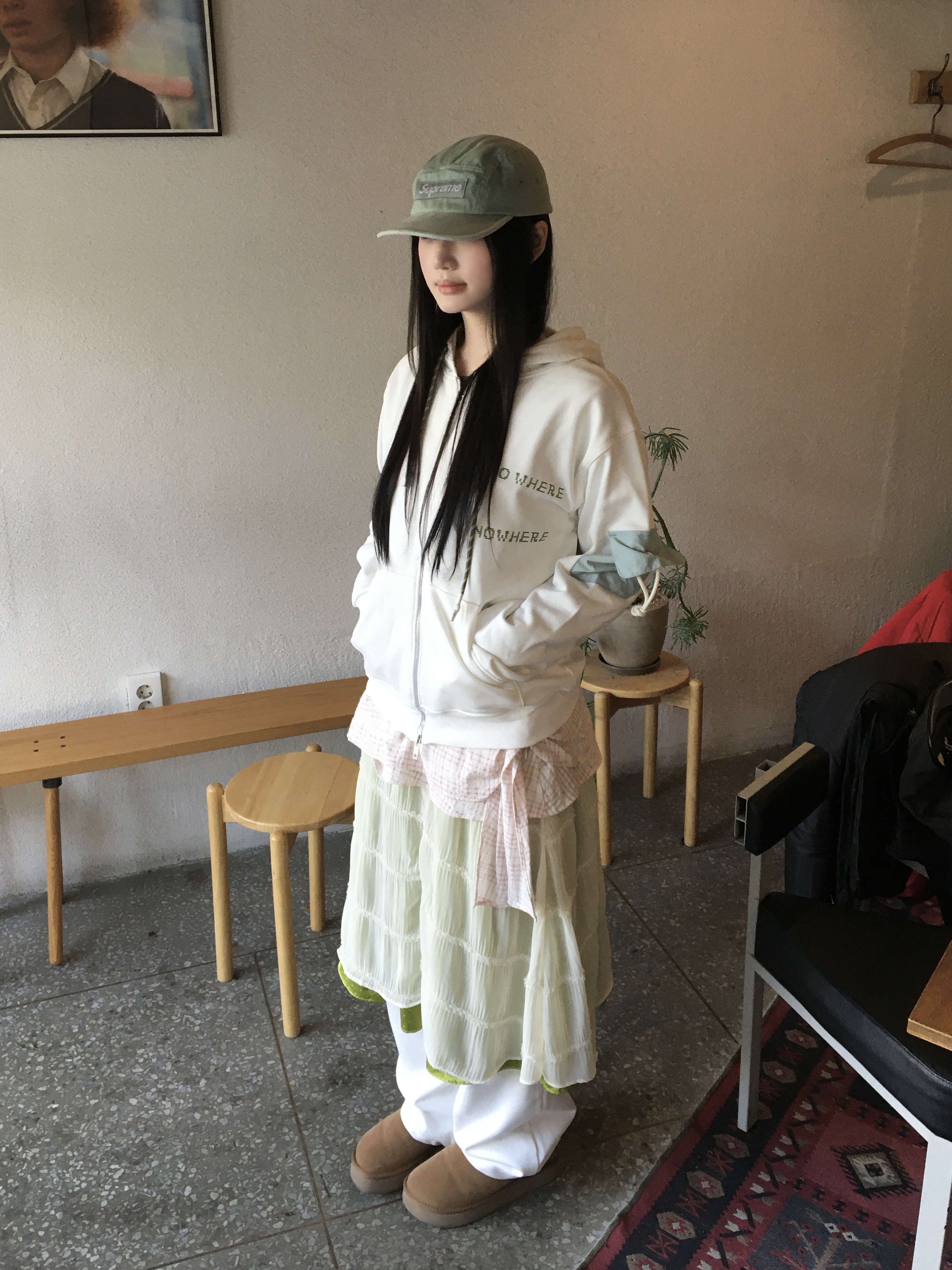 Supreme Denim Camp Cap Mint - 24SS 착용 스타일