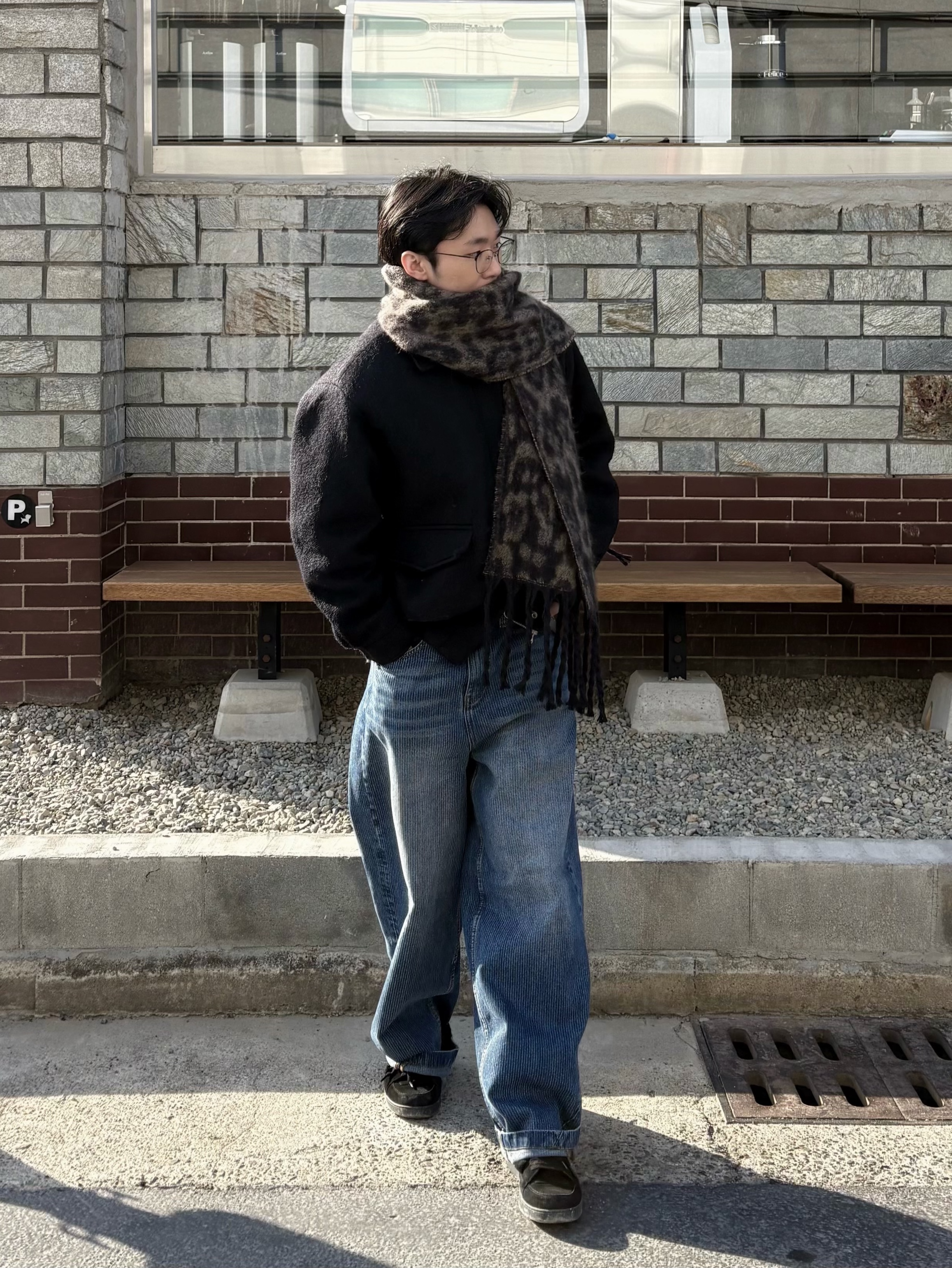 noun Corduroy Denim Pants Blue, noun Corduroy Denim Pants Light Blue 착용 스타일 - 2