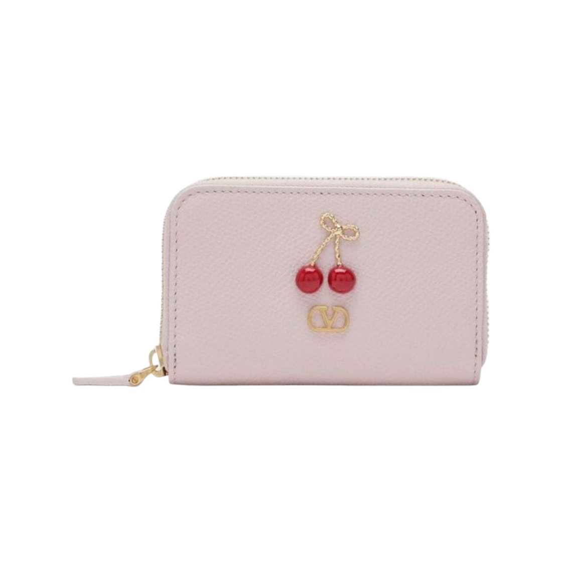 P0AX9WGX16Q Valentino Vlogo Signature Leather Card Holder Rose Quartz