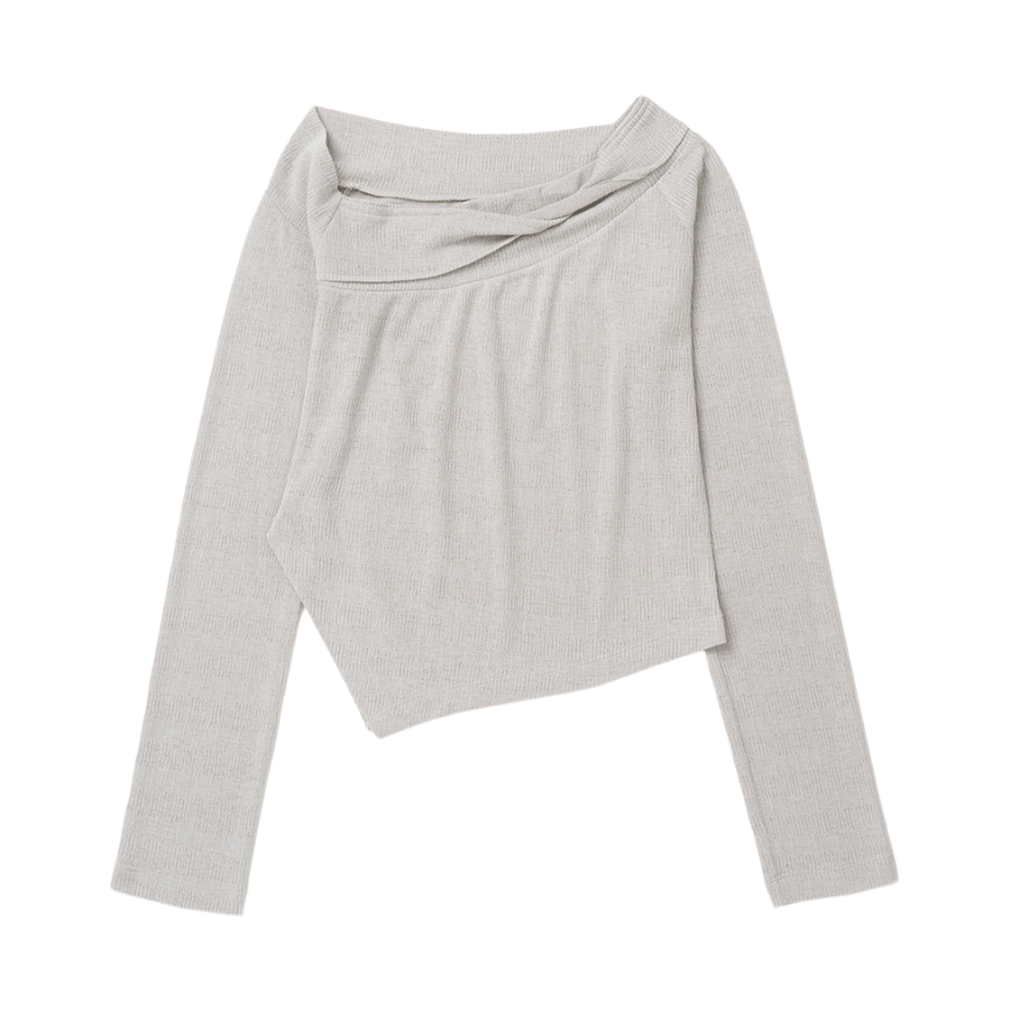 MW053LGR MILLO WOMEN One Shoulder Twist T-Shirt Light Gray