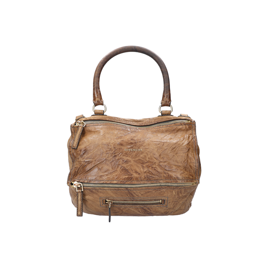 ITB3QIDWDBTJ Givenchy Pandora Wrinkled Bag - Brown Leather