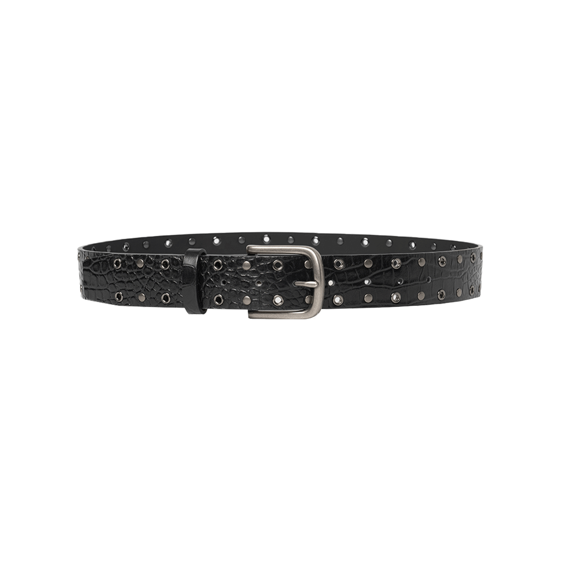 MW174BLK MILLO WOMEN Stud Eyelet Leather Belt Black