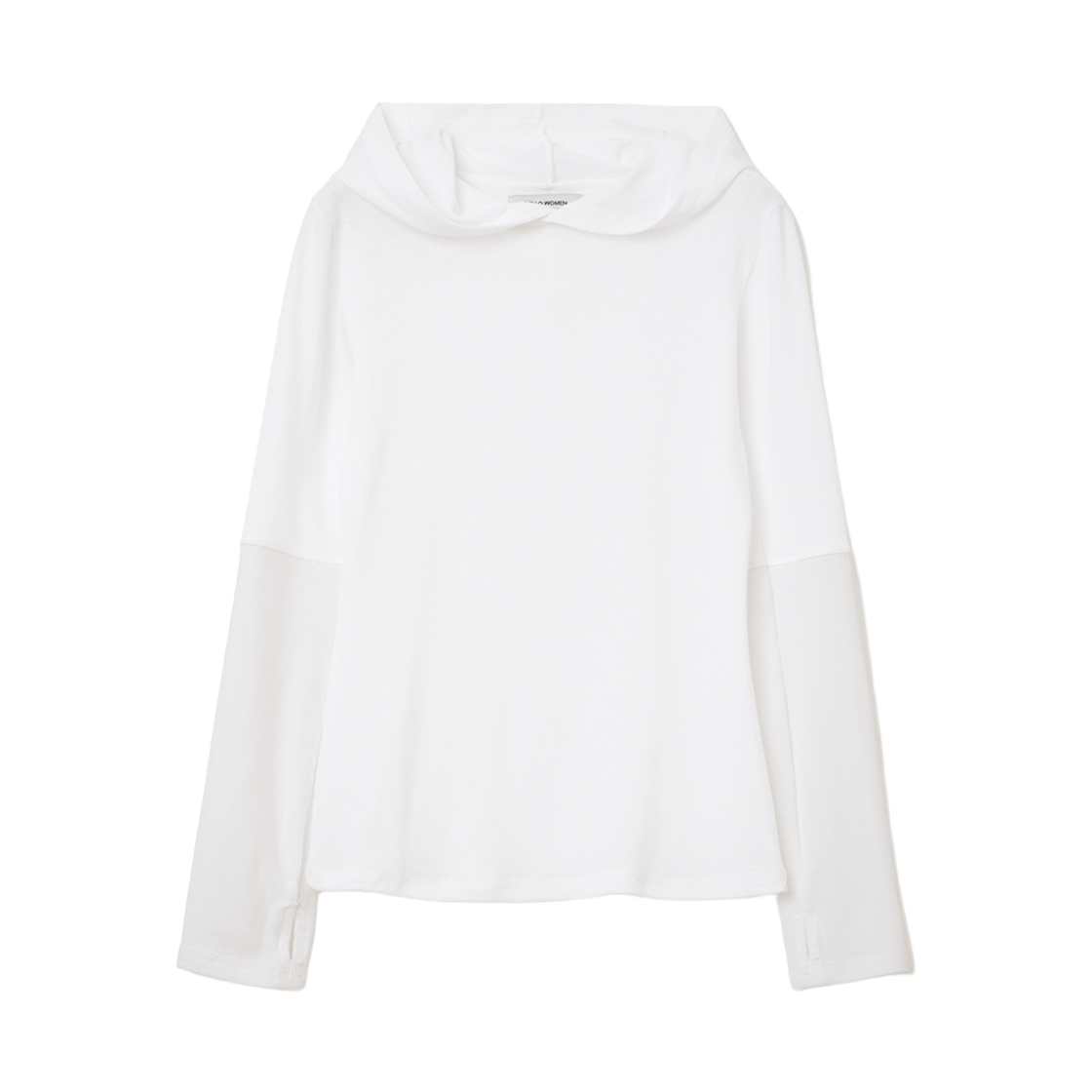 밀로 우먼 미니멀 리브드 후디 아이보리(MILLO WOMEN Minimal Ribbed Hoodie Ivory) - 1