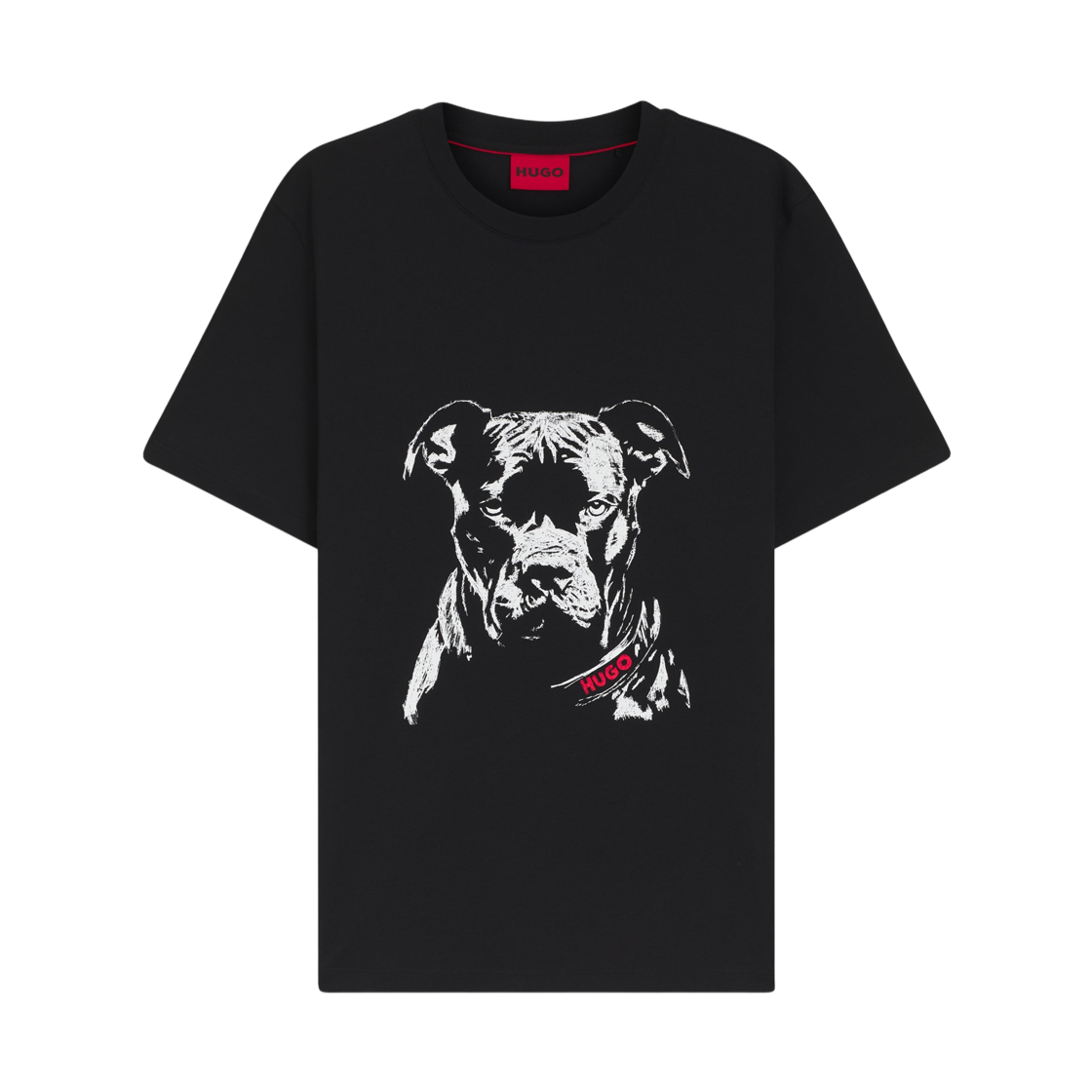 50553779-001 Hugo Boss Dog Artwork Cotton Jersey T-Shirt Black