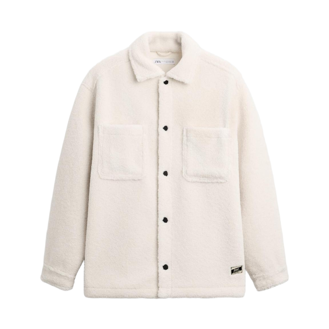1248/340/712 Zara Faux Shearling Overshirt Ecru