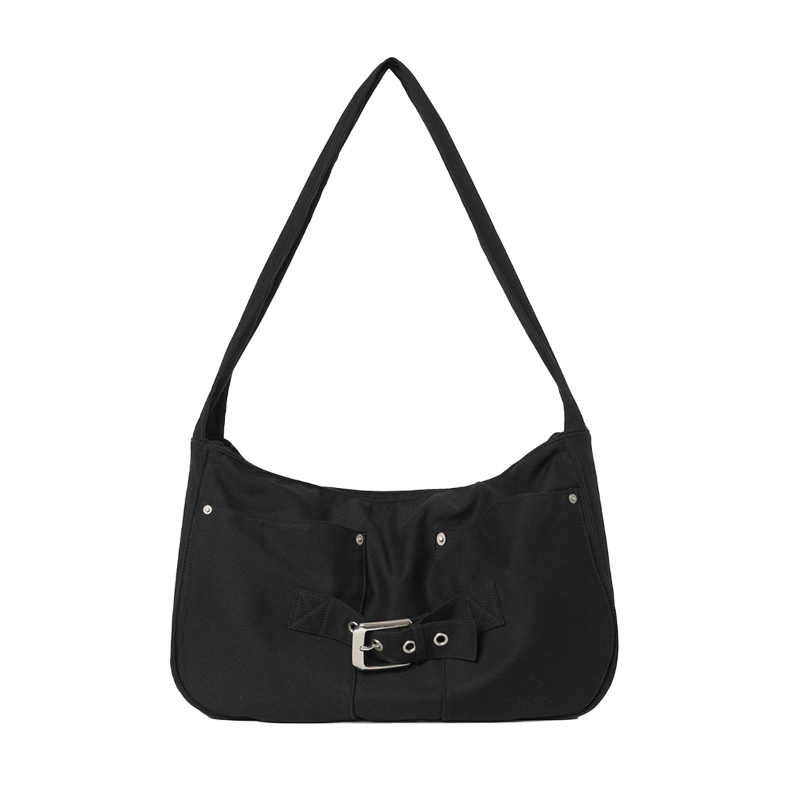 MW206BLK MILLO WOMEN Buckle Canvas Big Bag Black