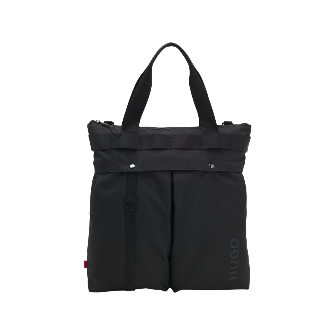 50558489-001 Hugo Boss Logo Lettering Ripstop Tote Bag Black