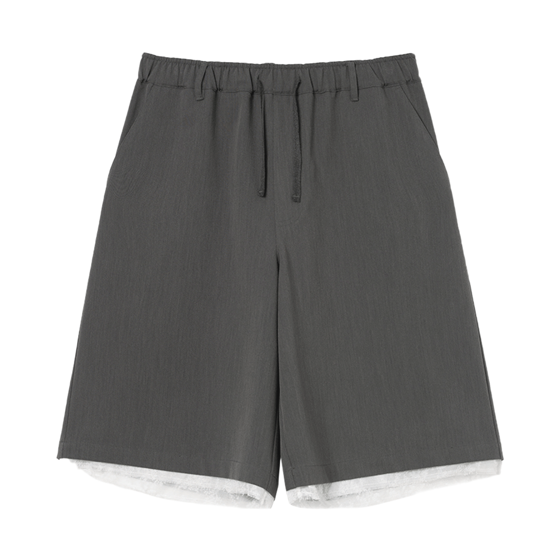 MW201CHA MILLO WOMEN Cut Off Triming Bermuda Shorts Charcoal