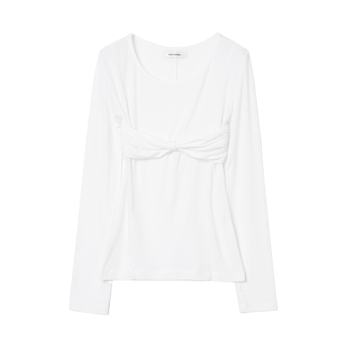 MW156WHT MILLO WOMEN Bustier Shirring T-shirts White