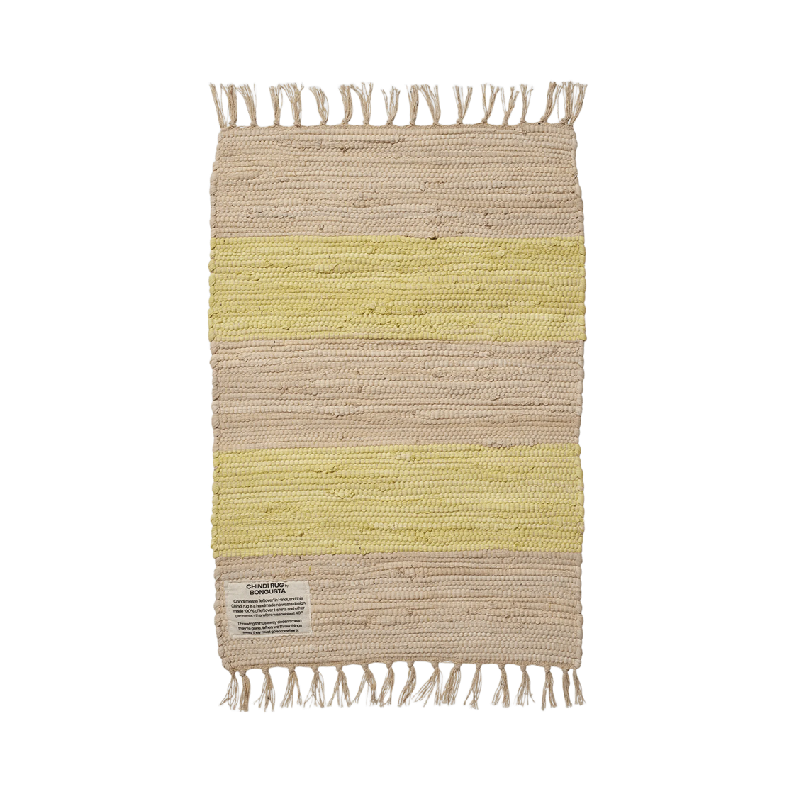 [3% 적립] 파시 아뜰리에 봉구스타 친디 러그 - 네온 옐로우 & 크리미 60 x 120 cm([3% 적립] PASCH ATELIER BONGUSTA Chindi Rug - Neon yellow & Creme 60 x 120 cm)