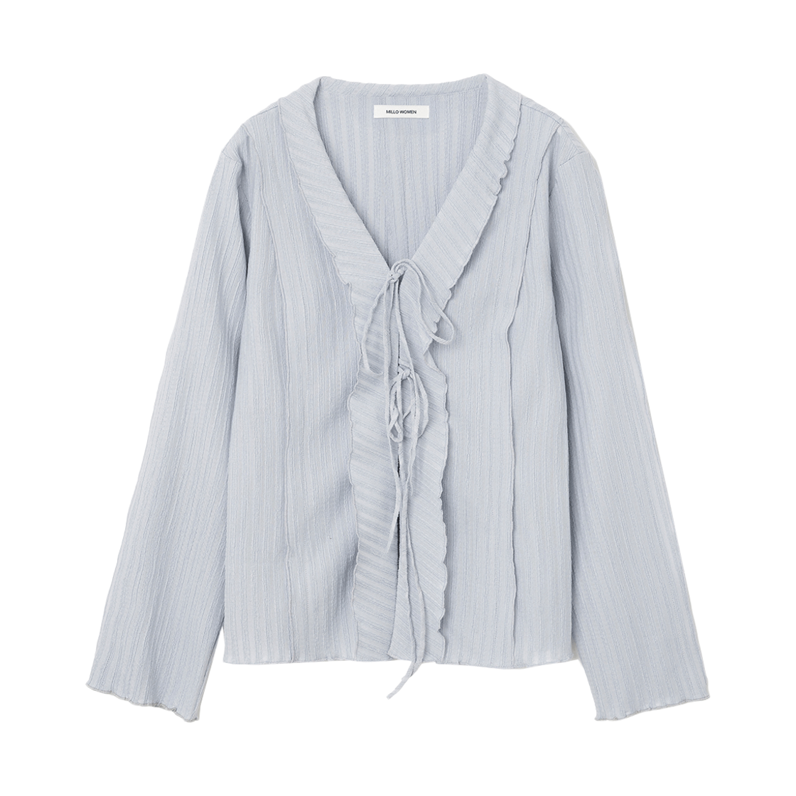밀로 우먼 레이스 러플 블라우스 스카이 블루(MILLO WOMEN Lace Ruffle Blouse Sky Blue) - 1