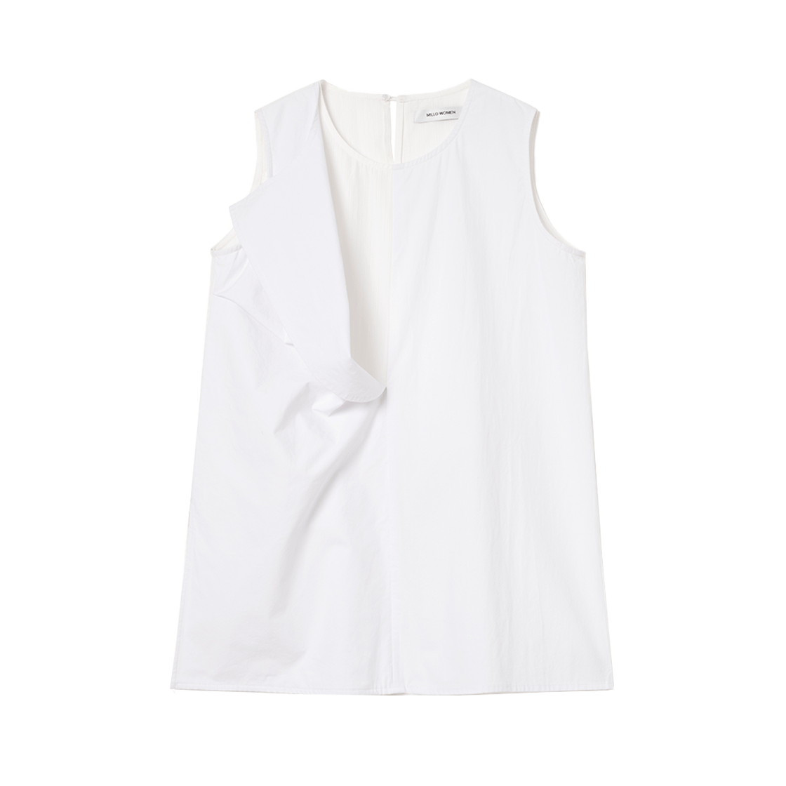 밀로 우먼 더블 레이어 슬리브리스 셔츠 화이트