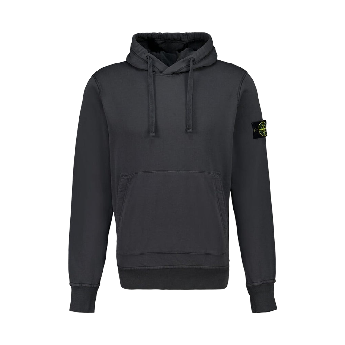 K2S1561000-62S0051-V0062 Stone Island 6100062 Organic Cotton Fleece Regular Fit Hooded Sweatshirt with Pouch Pocket Lead Grey - 25FW