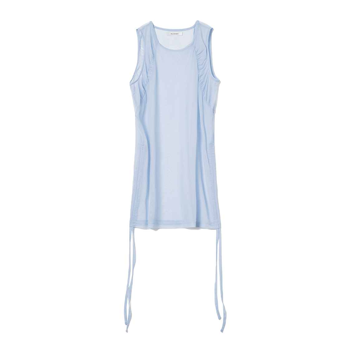 MW190SKB MILLO WOMEN Sheer Layered Sleeveless Top Sky Blue
