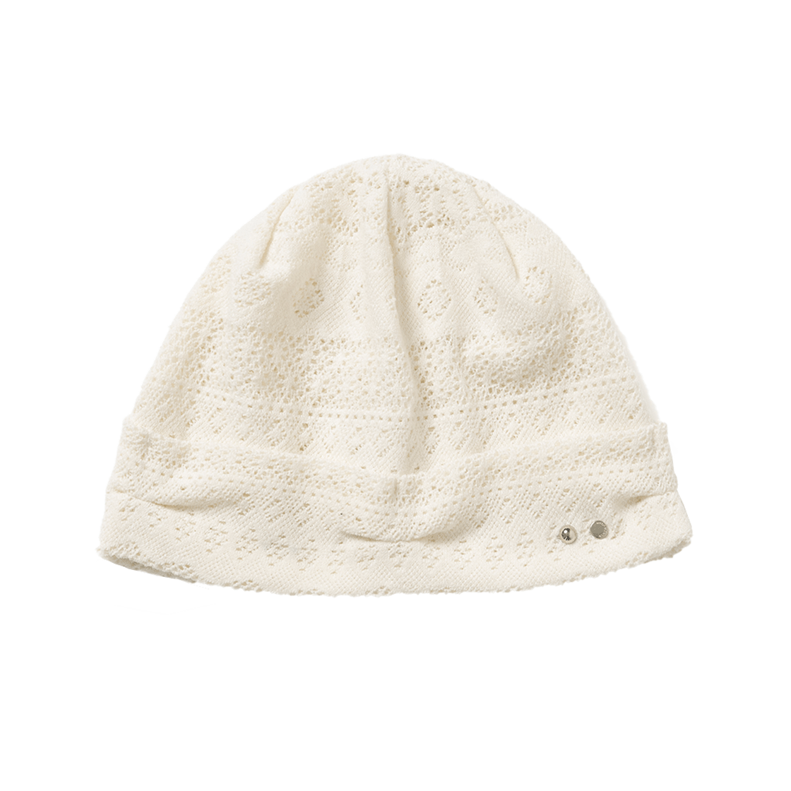 MW211ECR MILLO WOMEN Pointelle Symbol Beanie Ecru