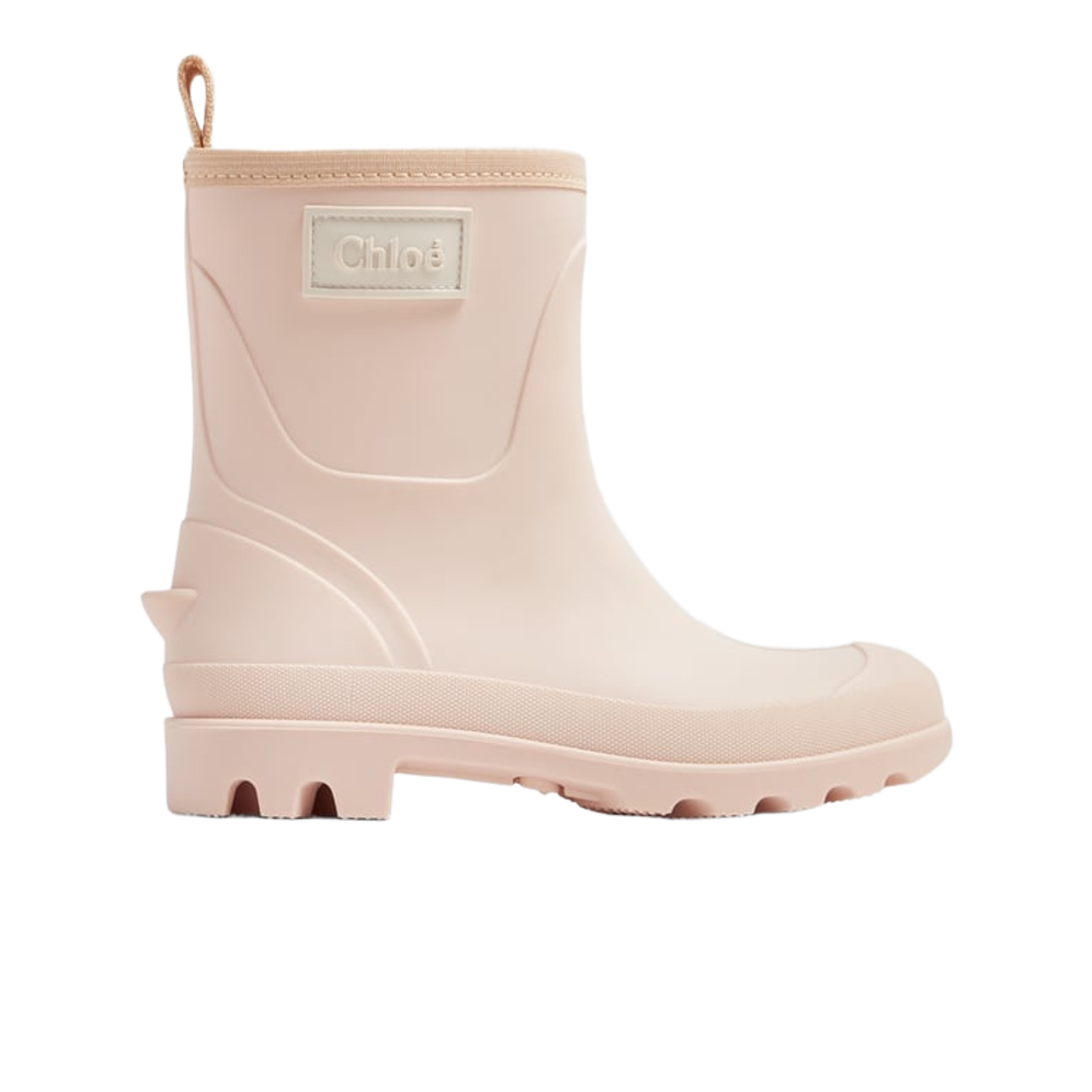 C19182-45K (Kids) Chloe Logo Patch Rain Boots Pink
