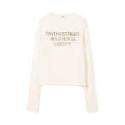 MILLO WOMEN Hole Raglan T-Shirt Cream