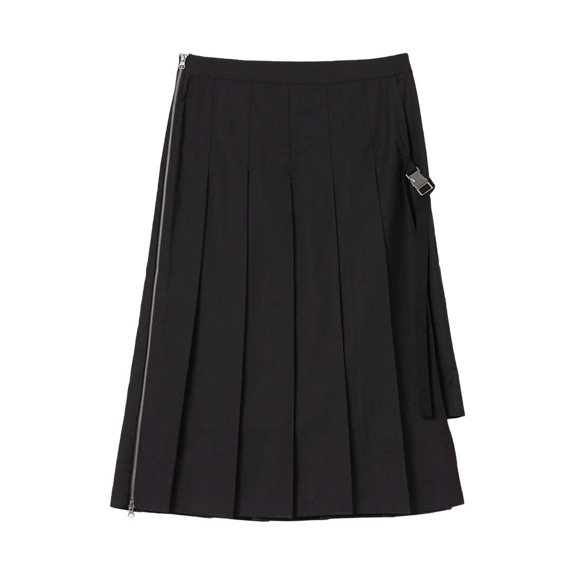 MW198BLK MILLO WOMEN Zipper Layer Pleats Skirt Black