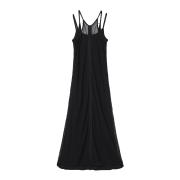 MILLO WOMEN Mesh Back String Jersey Dress Black