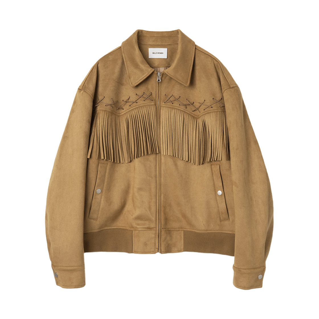 MW098BEG MILLO WOMEN Fringe Western Jacket Beige