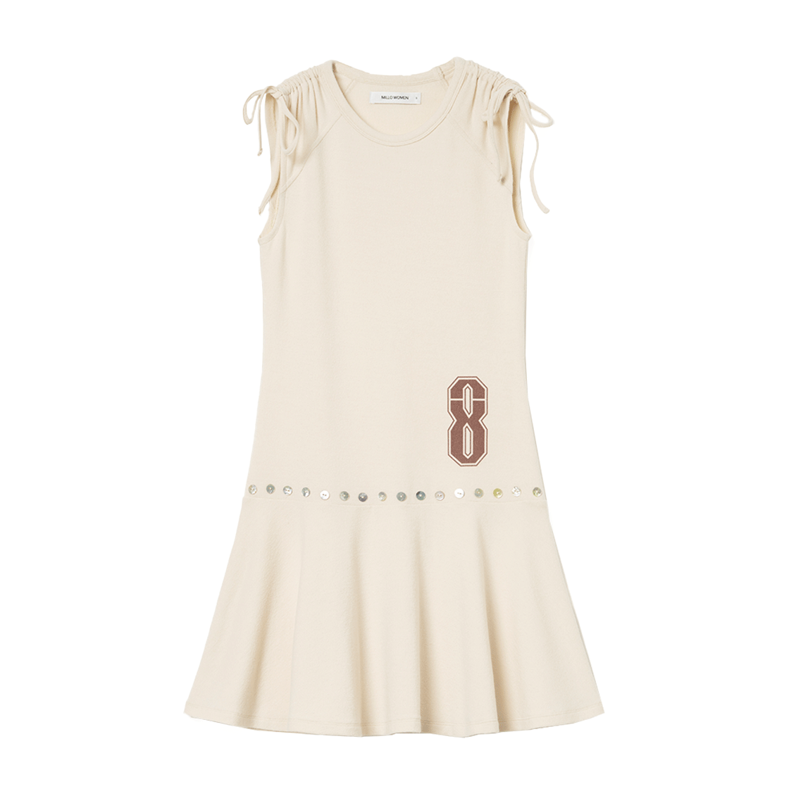 MW192ECR MILLO WOMEN Knitted Flare Dress Ecru