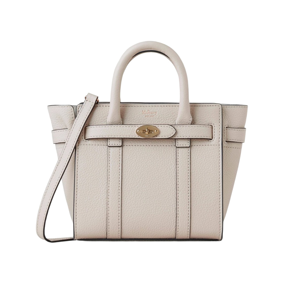 멀버리 스몰 클래식 그레인 마이크로 지퍼 베이스워터 초크(Mulberry Small Classic Grain Micro Zipped Bayswater Chalk)