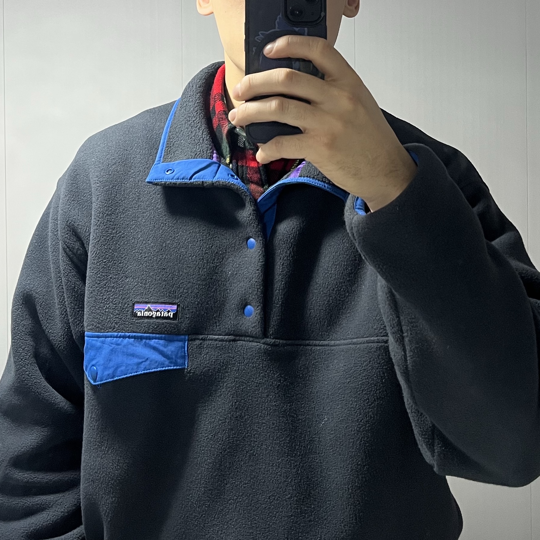 Patagonia Synchilla Snap-T Fleece Pullover Pitch Blue 착용 스타일