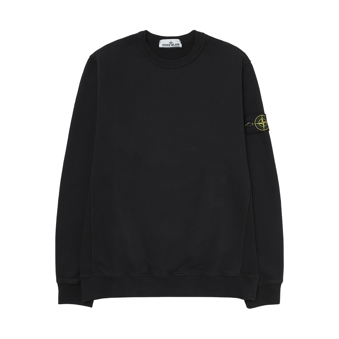 K2S1561000-28S0A20-V0029 Stone Island 6100028 Brushed Organic Cotton Fleece Regular Fit Crewneck Sweatshirt with Ribbed Inserts Black - 25FW