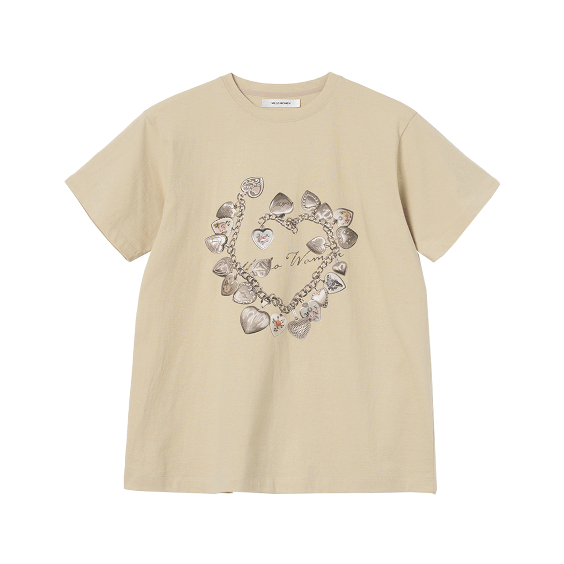 MW188BEG MILLO WOMEN Vintage Pendant T-Shirts Beige