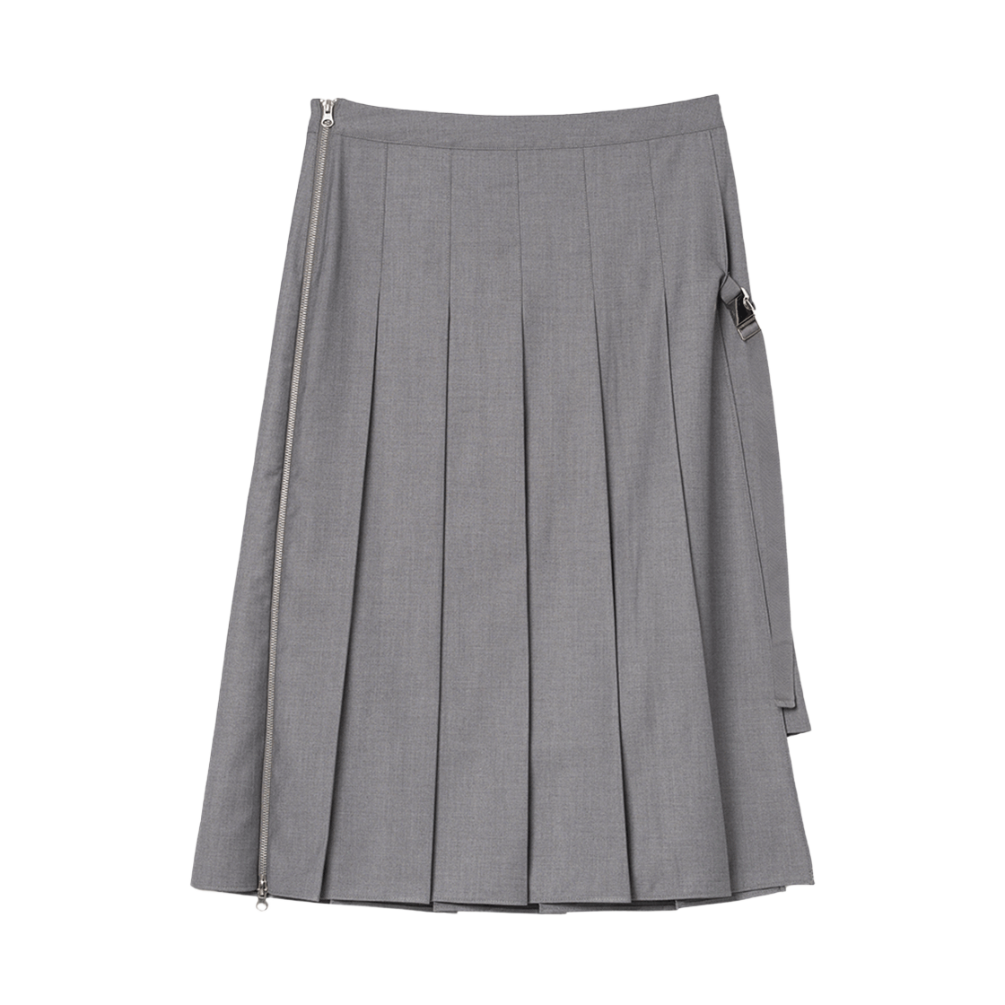 MW198GRA MILLO WOMEN Zipper Layer Pleats Skirt Gray
