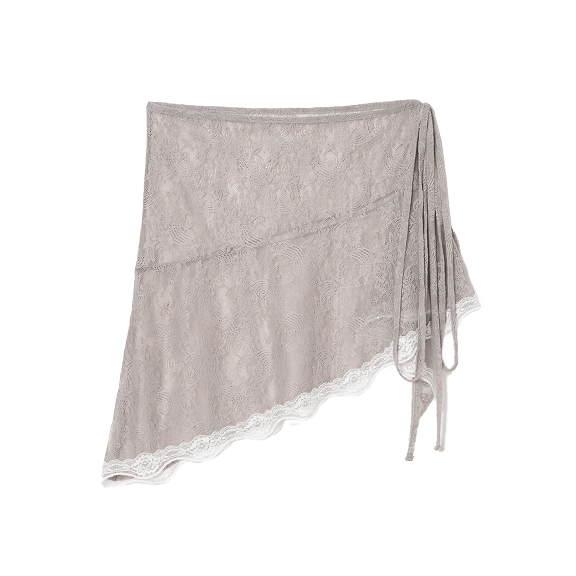 밀로 우먼 레이스 트리밍 랩 스커트 라이트 그레이(MILLO WOMEN Lace Triming Wrap Skirt Light Gray) - 1