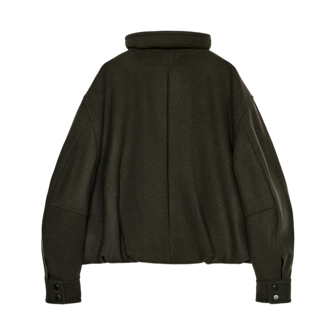 (W) 자라 ZW 컬렉션 미니멀 울 봄버 자켓 카키((W) Zara ZW Collection Minimal Wool Bomber Jacket Khaki) - 2