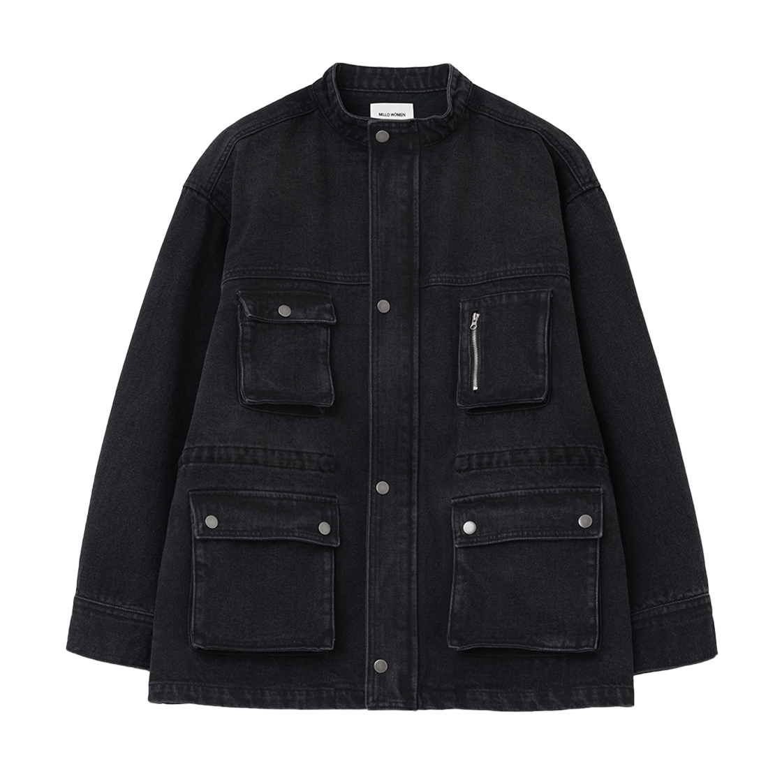 밀로 우먼 데님 오버 워크 자켓 블랙(MILLO WOMEN Denim Over Work Jacket Black)