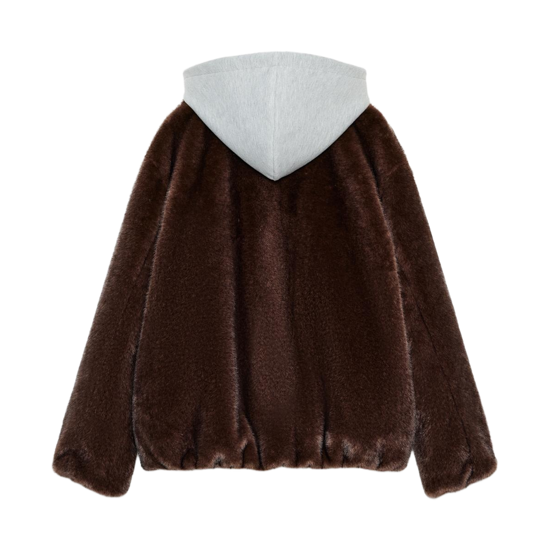 (W) 자라 페이크 퍼 콤비 후드 봄버 자켓 브라운((W) Zara Fake Fur Combi Hooded Bomber Jacket Brown) - 2