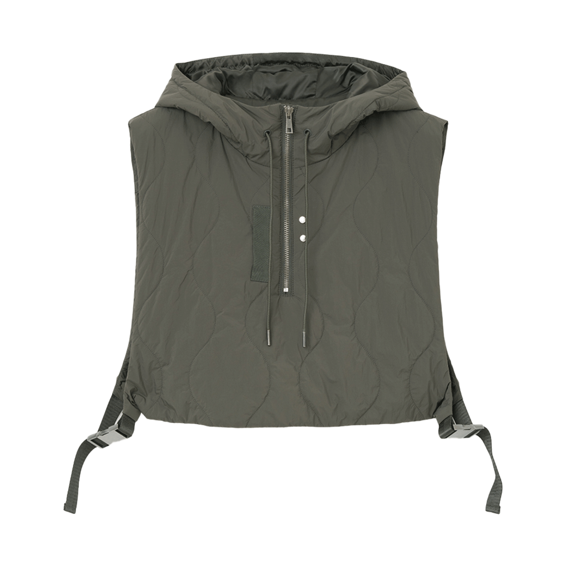 MW264CHA MILLO WOMEN Puff Hoodie Vest Charcoal