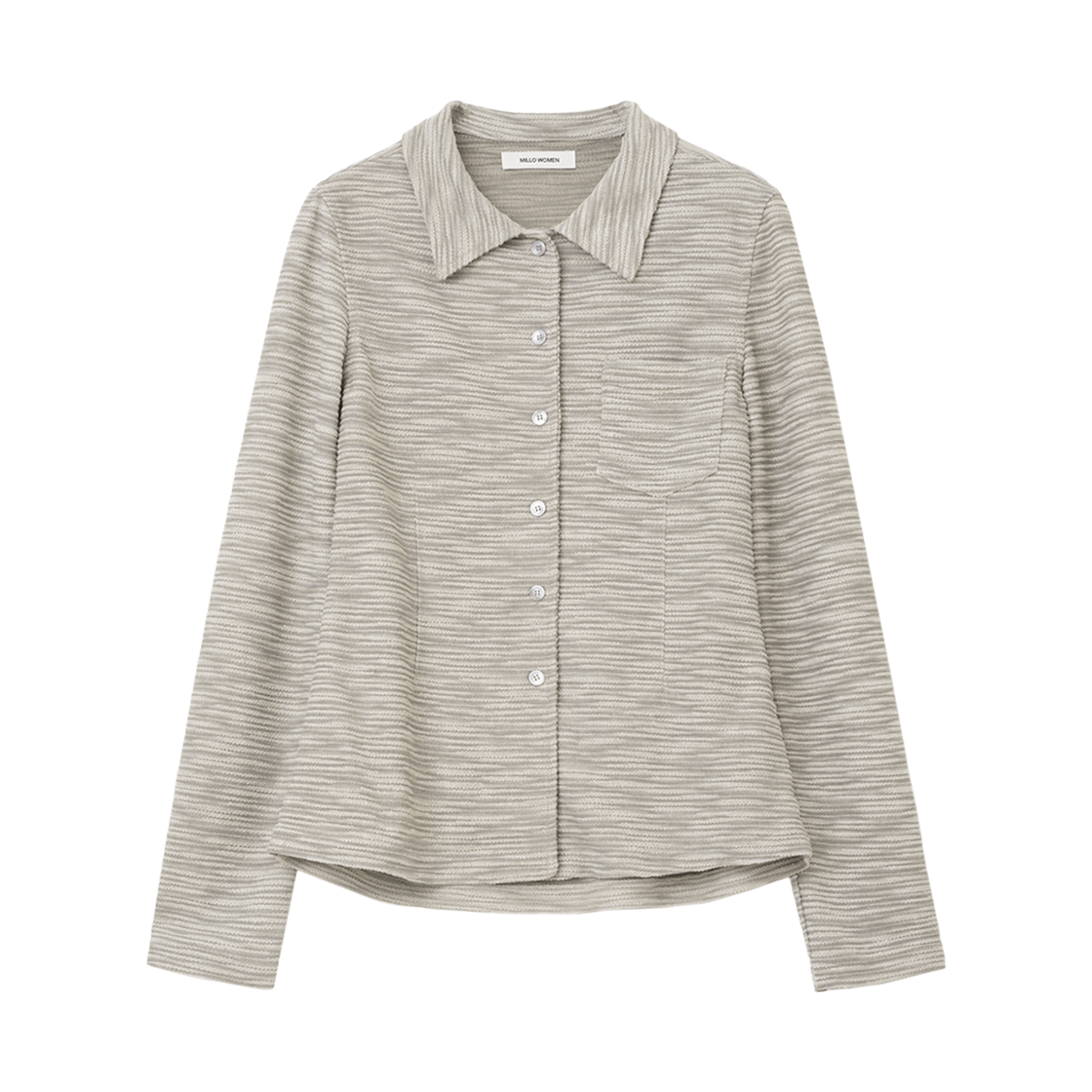 밀로 우먼 텍스처 저지 셔츠 베이지(MILLO WOMEN Textured Jersey Shirts Beige) - 1