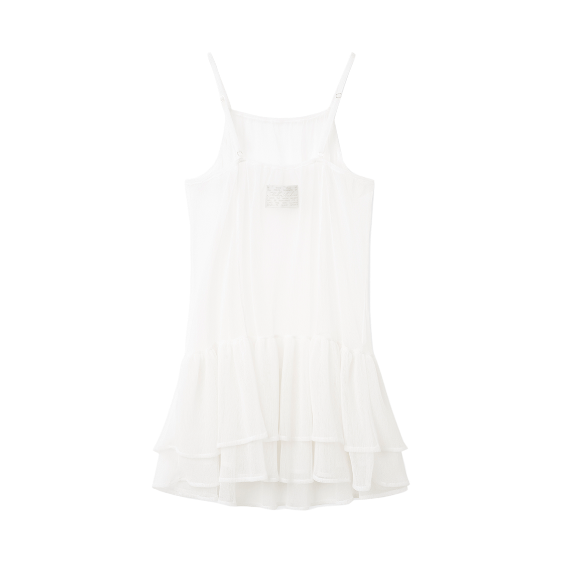 MW065WHT MILLO WOMEN Sheer Frill Dress White