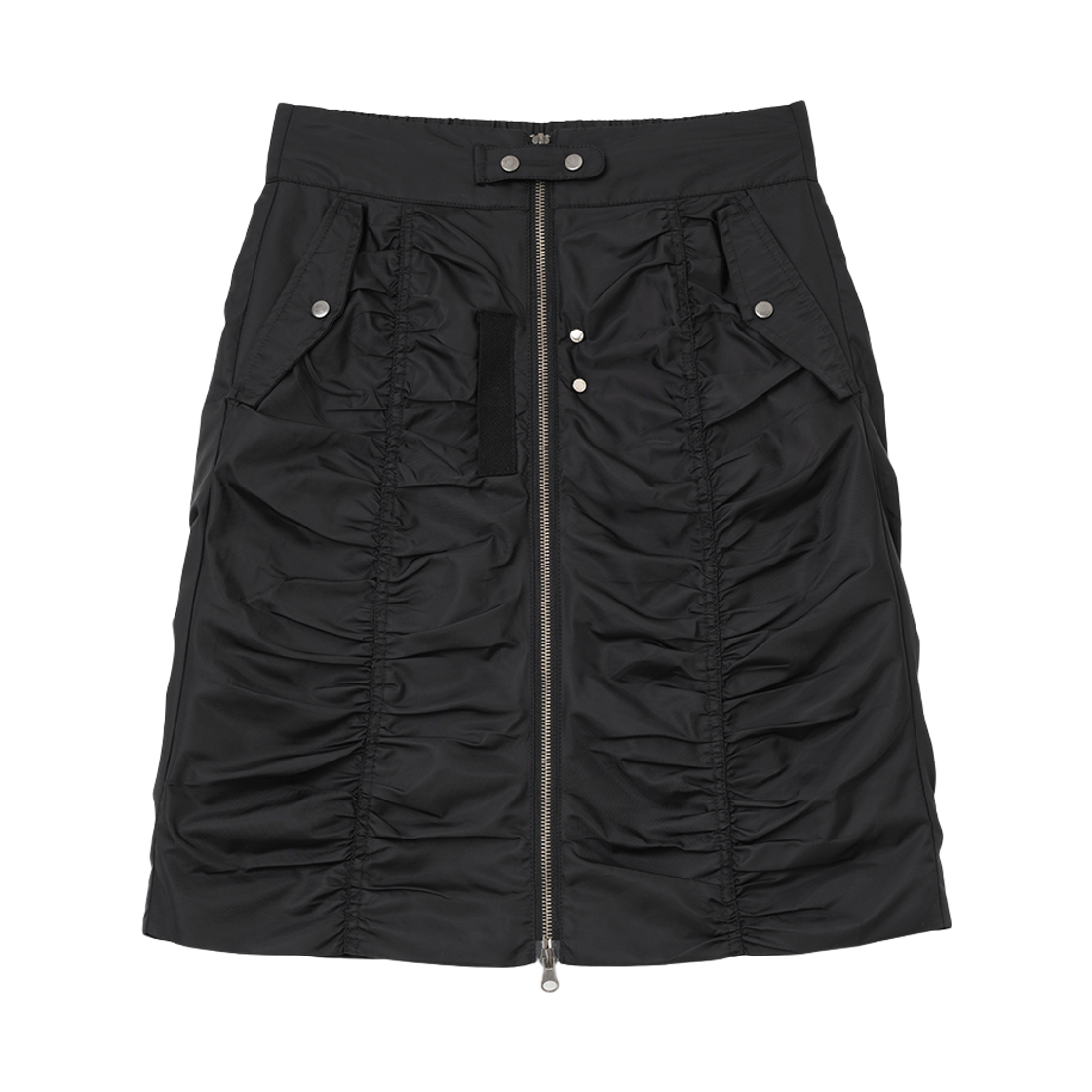 MW262BLK MILLO WOMEN Utility Shirring Zip Skirt Black