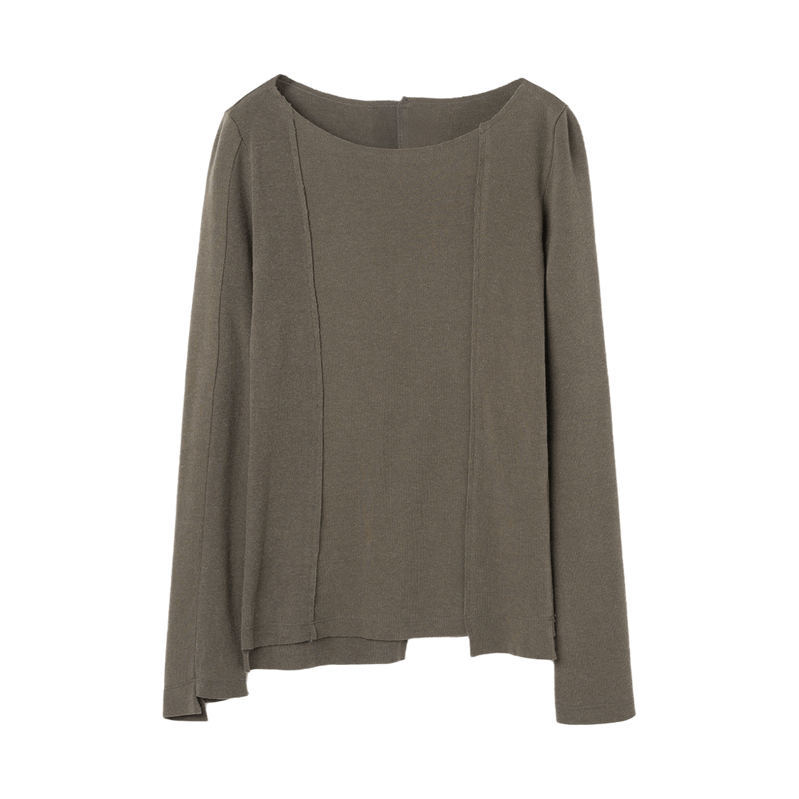 MW024COA MILLO WOMEN Cut Off Incision T-Shirt Cocoa