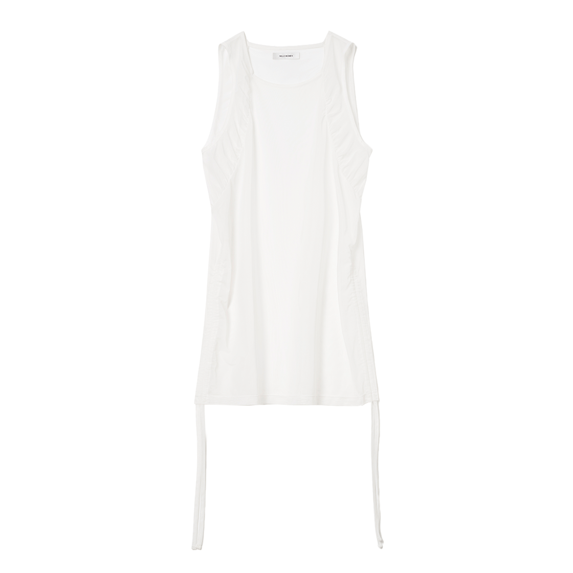 MW190IVR MILLO WOMEN Sheer Layered Sleeveless Top Ivory