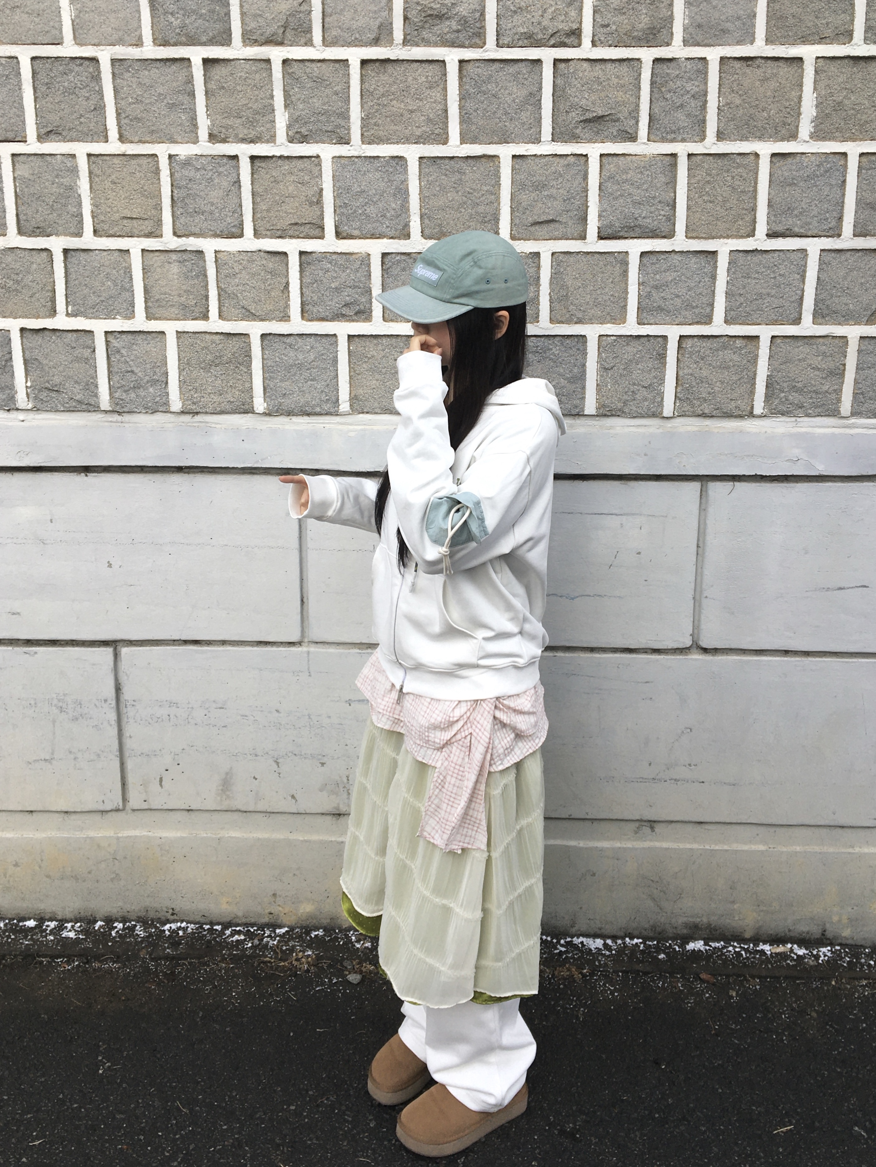 Supreme Denim Camp Cap Mint - 24SS 착용 스타일