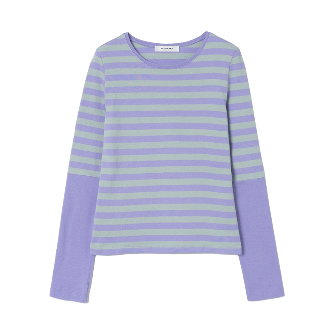 MW153PUR MILLO WOMEN Stripe Warmer T-shirts Purple
