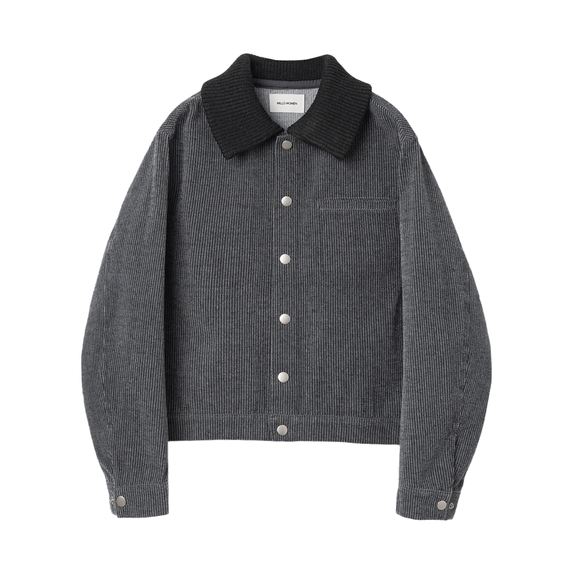 밀로 우먼 니트 믹스 워크 자켓 스트라이프 블랙(MILLO WOMEN Knit Mix Work Jacket Stripe Black)