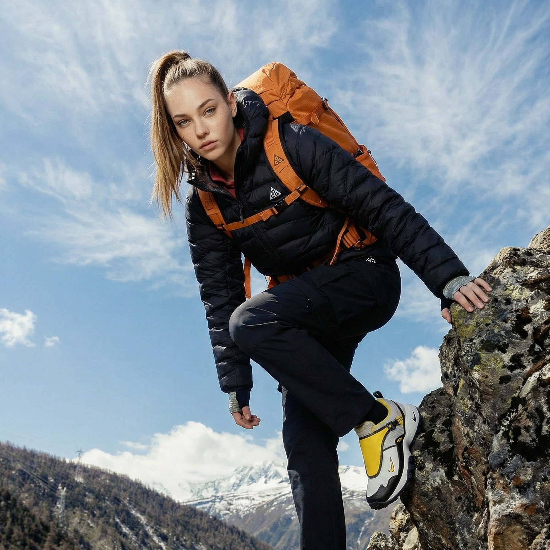 Nike ACG Phassad Yellow Zest and Metallic Silver 착용 스타일 - 2