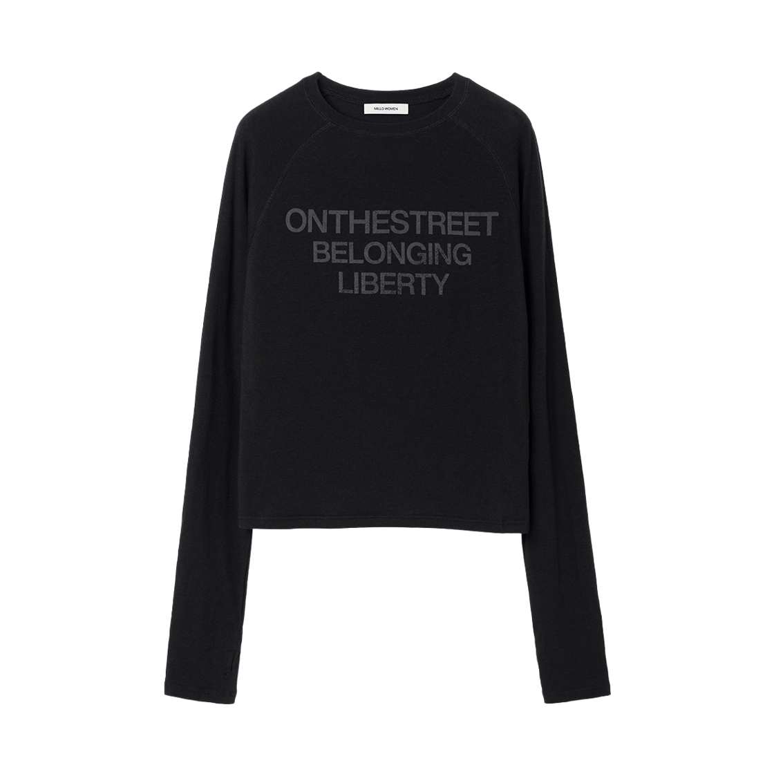 MW023BLK MILLO WOMEN Hole Raglan T-Shirt Black