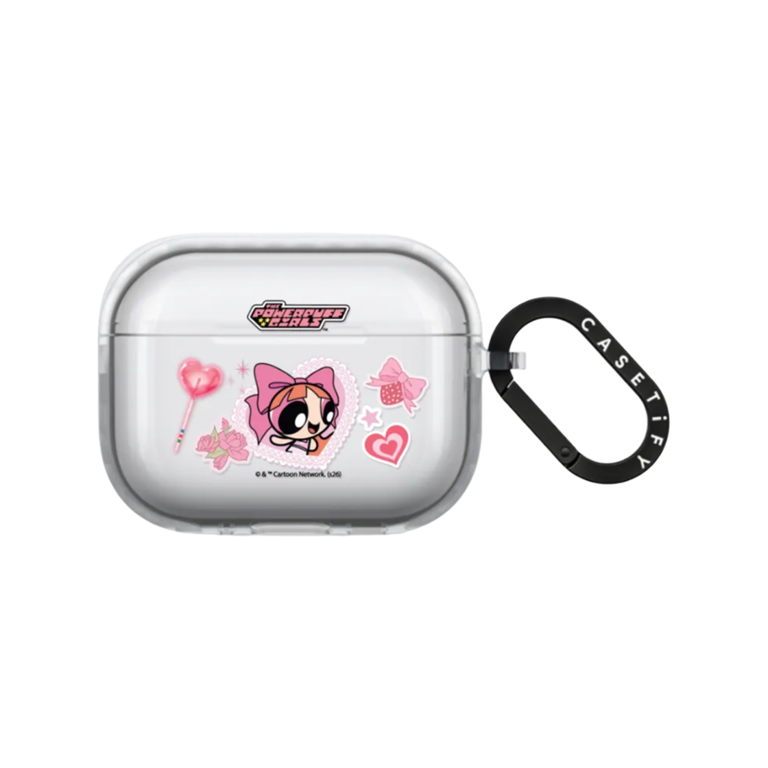 케이스티파이 x 파워퍼프걸 에어팟 블라썸 스티커 이어버즈 임팩트 케이스 프로스트 화이트(Casetify The Powerpuff Girls AirPods Blossom Sticker Earbuds Impact Case Frost White) - 1