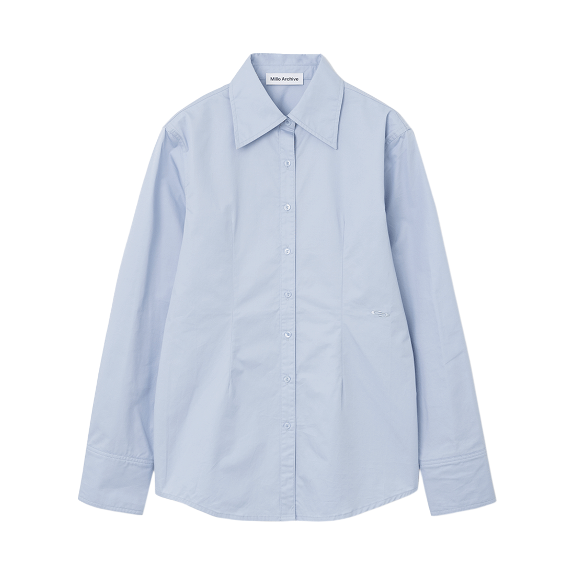 MW045PGB MILLO WOMEN Minimal Fitted Shirt Pigeon Blue
