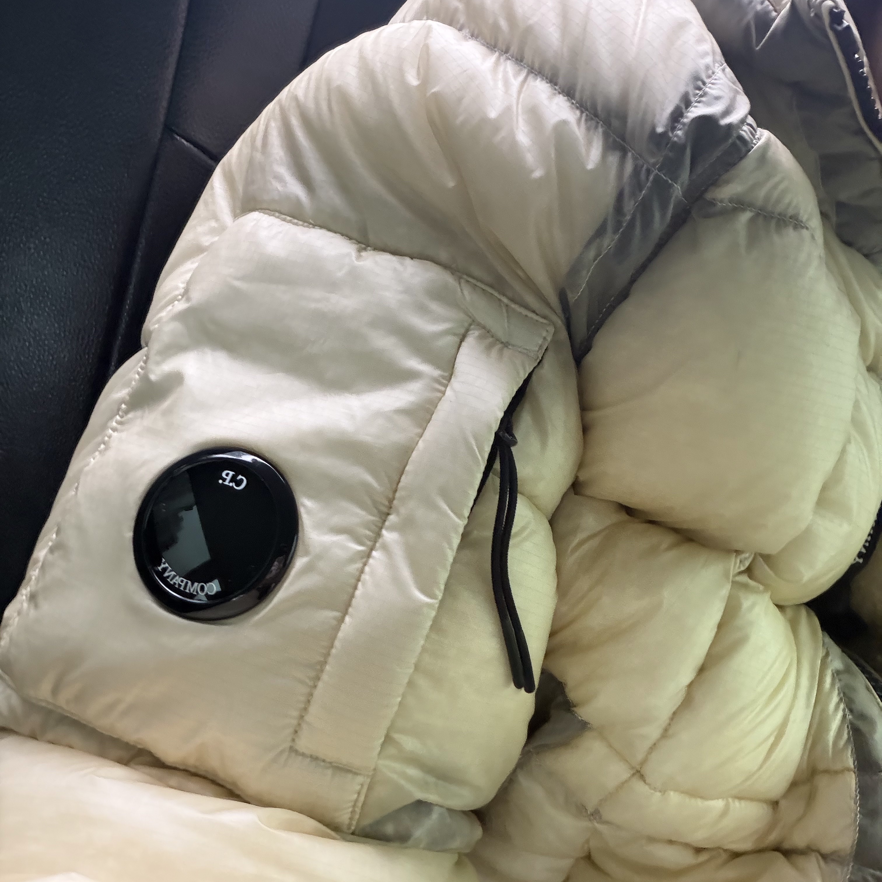 C.P. Company D.D. Shell Hooded Down Jacket Pistachio Shell Beige - 25FW 착용 스타일