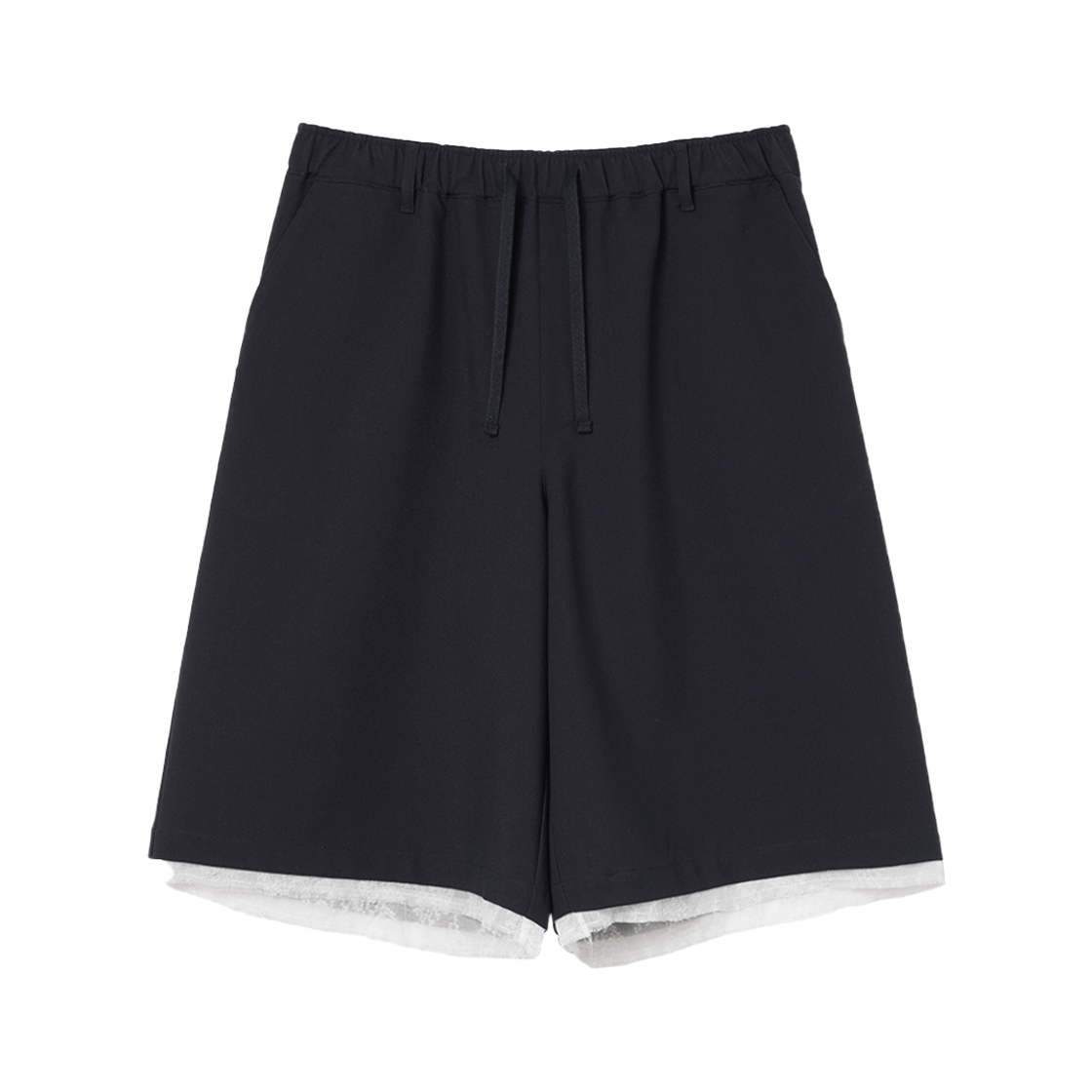 MW201NAV MILLO WOMEN Cut Off Triming Bermuda Shorts Navy